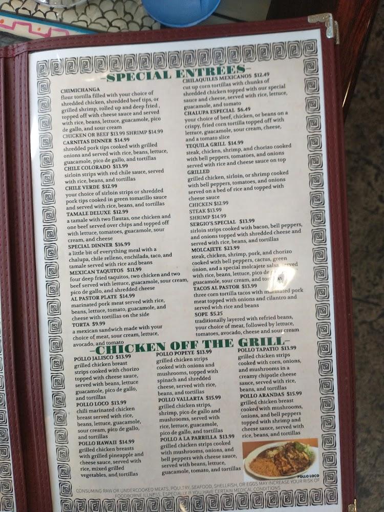 El Tequila Mexican Restaurant - Menu Scan 1