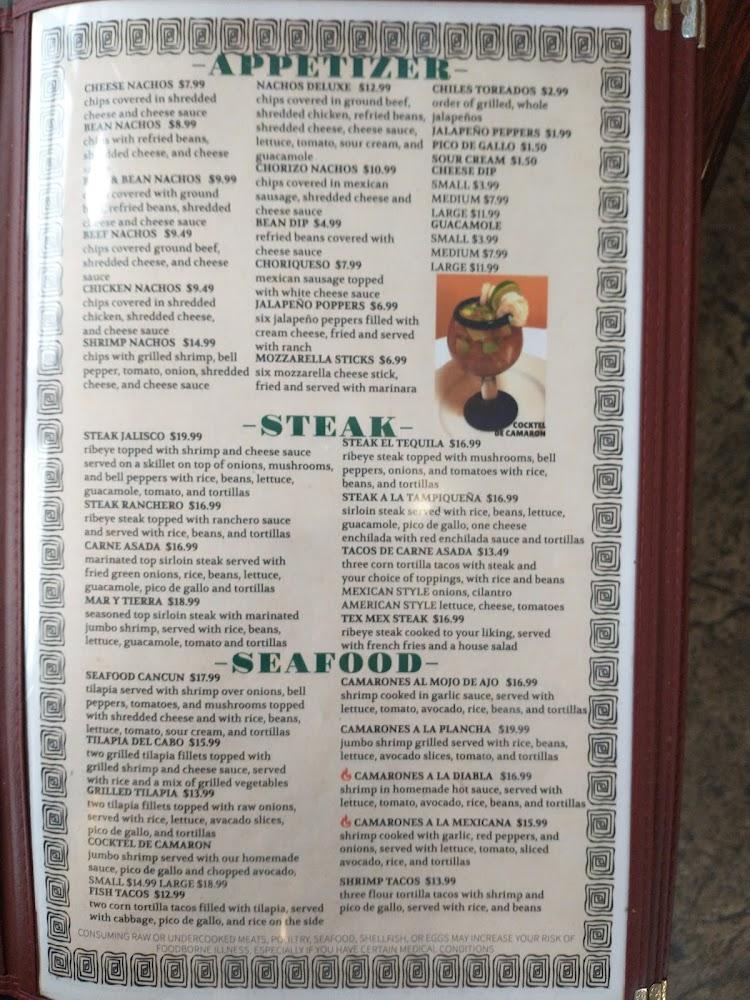 El Tequila Mexican Restaurant - Menu Scan 2