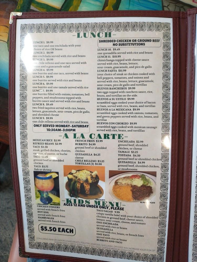 El Tequila Mexican Restaurant - Menu Scan 4